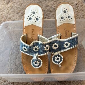 Jack Rogers Denim Blue and White Sandals